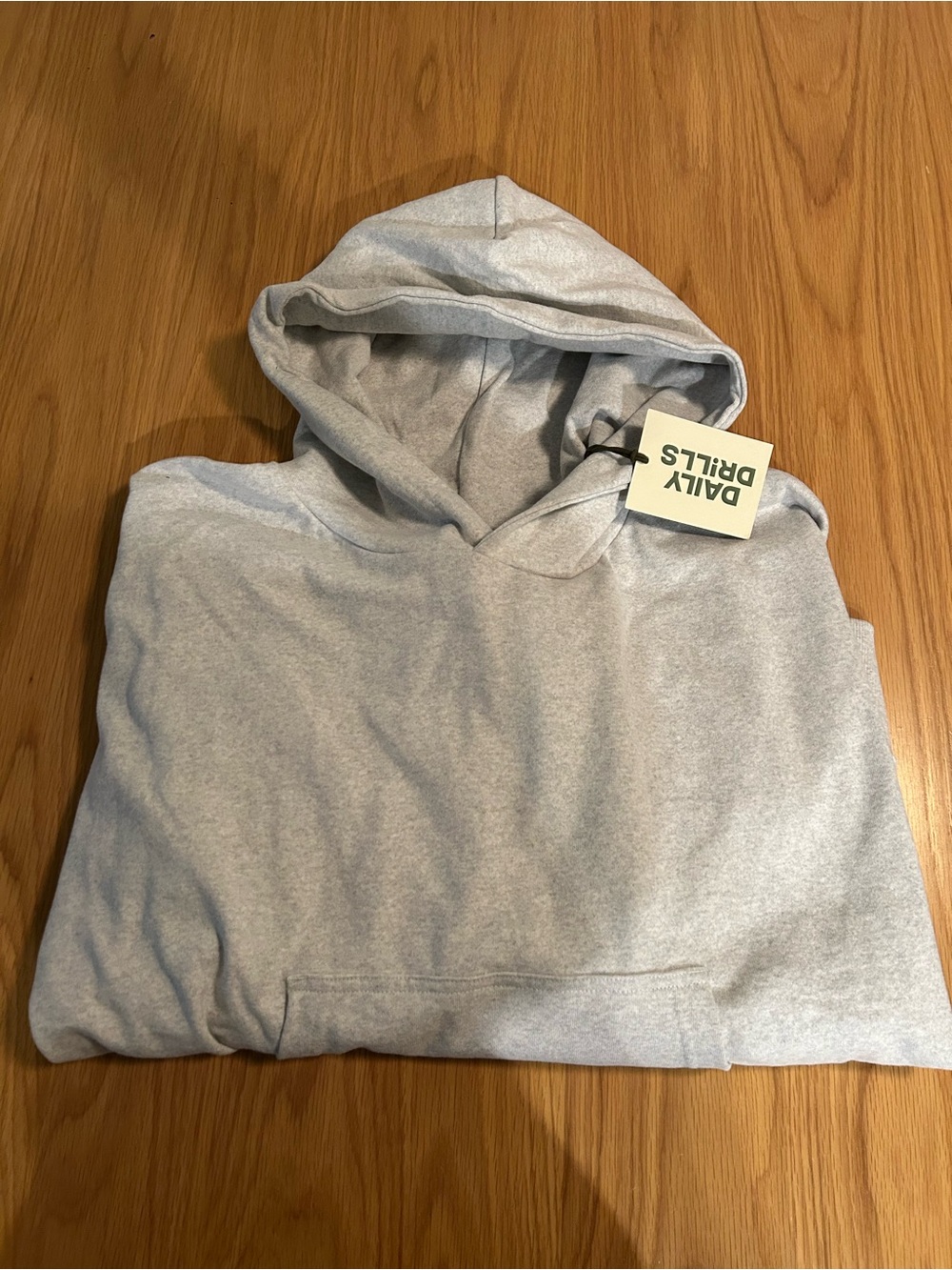 Daily Drills Oversized Fleece Hoodie - Heather Grey Size M/L NWT - Picture 3 of 7